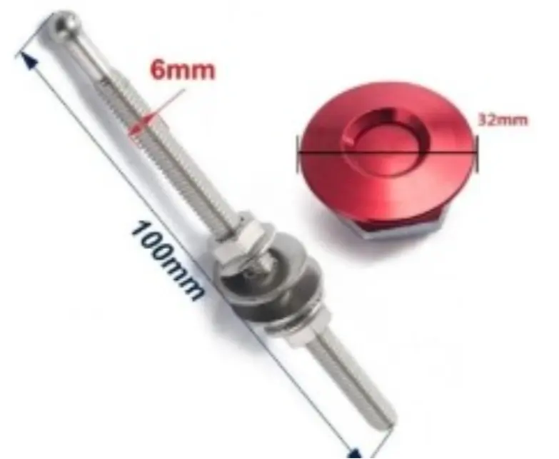 TRABA CAPOT DE ALUMINO-HEMBRA DIAMETRO 32MM  Y MACHO DE 6MM